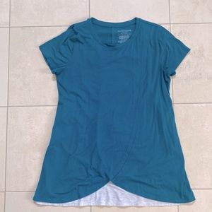 Motherhood nursing shirt teal and gray